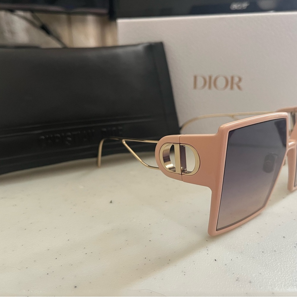 Dior Pink and Gold Oversized Sunglasses